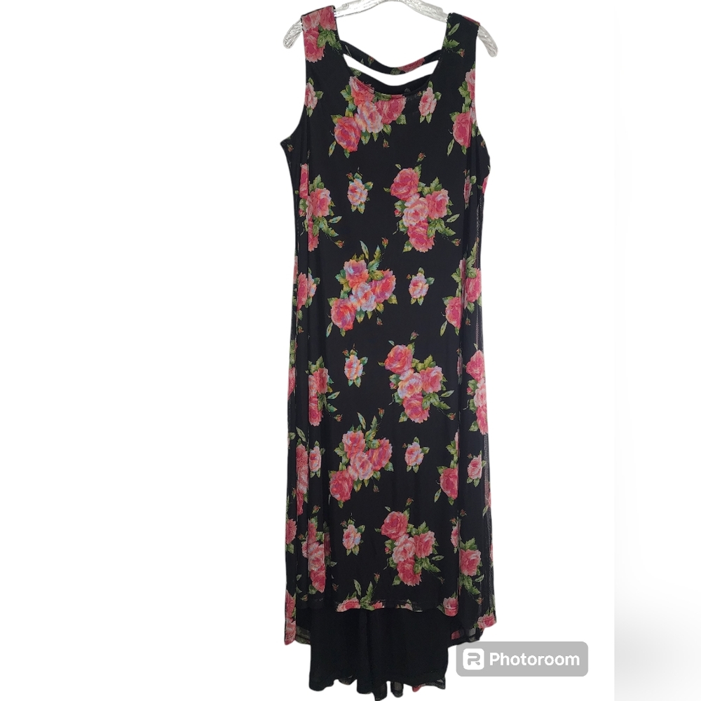 🌸 Nina Leonard Floral High Low Dress Size 1X 🌸